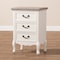 Baxton Studio Capucine Natural White Oak and White Finished Wood 3-Drawer Nightstand 151-9205 - alternate 6